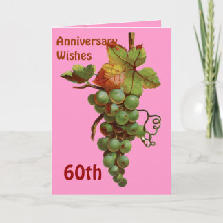 Cartão Desejos de aniversário de 60 anos, personalizáveis