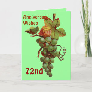 Cartão Desejos de aniversário de 72 anos, personalizáveis