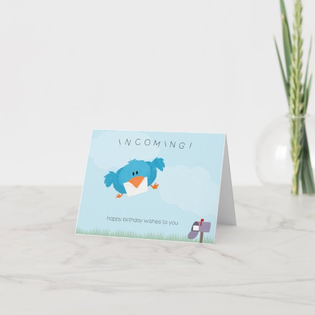 Cartão Desejos de Aniversário de Entrada (Frente)