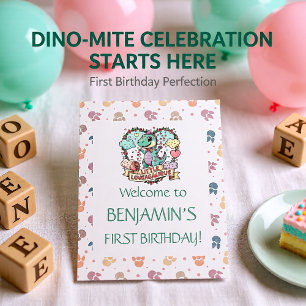 Cartão Desejos de Aniversário do Pequeno Dino