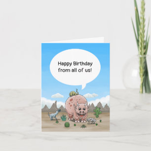 Cartão Desejos de aniversário dos dinossauros