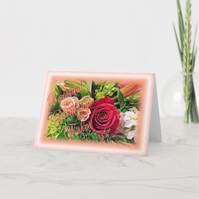 Cartão Desejos de aniversário vitorianos (Frente)