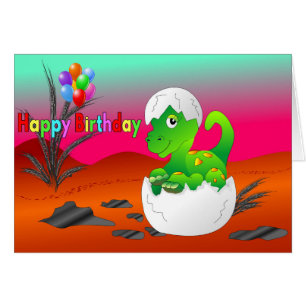 Cartão Desejos de Dino do bebê