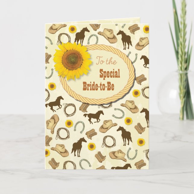 Cartão Desejos de Melhor para Chá de Noiva Western & Sunf (Frente)