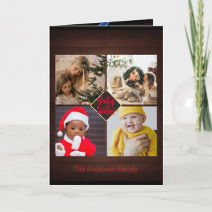 Cartão Desejos de Natal Lindo Álbum de Fotos da Família W