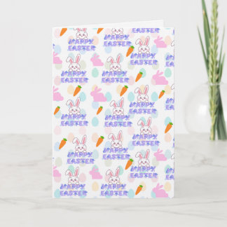 Cartão Desejos de Páscoa feliz para todos os coelhinhos 