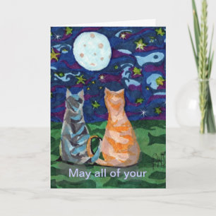 Cartão Desejos de Sonho de Cat BIrthday