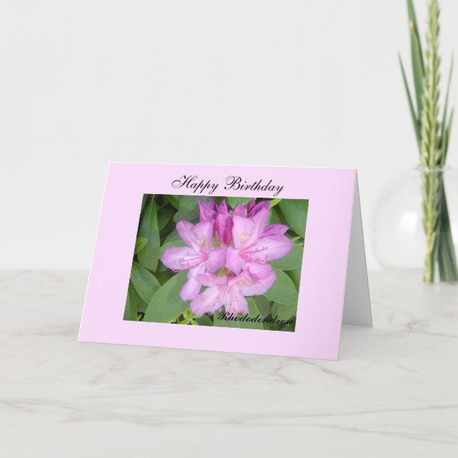 Cartão Desejos do aniversário do rododendro (Frente)