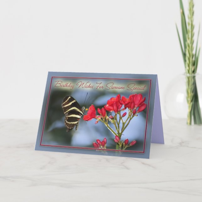 Cartão Desejos do aniversário para alguém especial (Frente)
