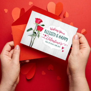 Cartão Desejos e Bênçãos de São Valentim para Você! Cartã
