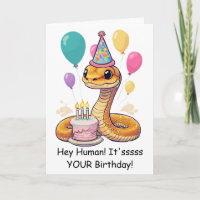 Desejos engraçados de aniversário de cobra de répt