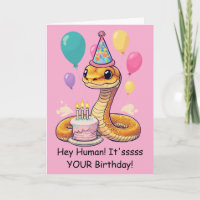 Desejos engraçados de aniversário de cobra de répt