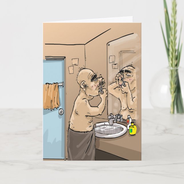 Cartão Desejos engraçados do aniversário - situação (Frente)