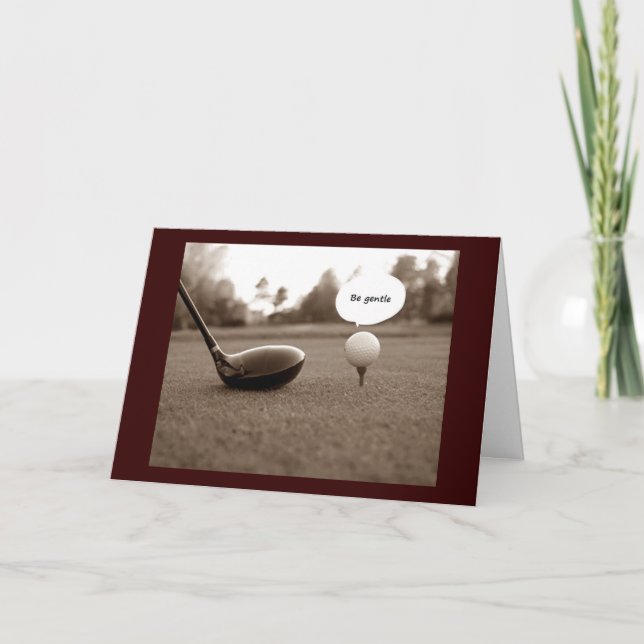 CARTÃO DESEJOS HUMOSOS DE ANIVERSÁRIO DE GOLFER (Frente)