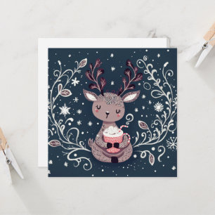 Cartão Desejos Mais Quentes Cacau Aconchegante Rudolph Na