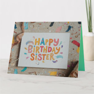 Cartão Desejos Personalizados de Aniversário para Sua Irm