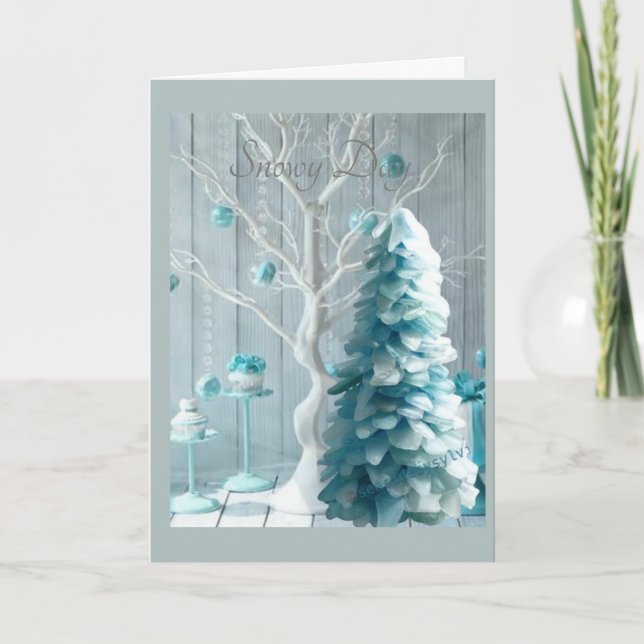 Cartão Desejos Quentes em um Dia de Neve (Frente)