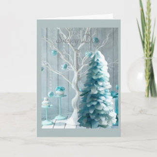 Cartão Desejos Quentes em um Dia de Neve