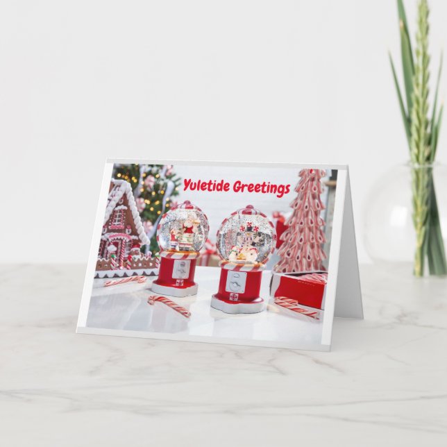 Cartão **Desembrulhe um Natal Alegre para Si** (Frente)