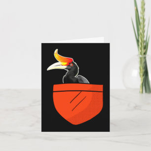 Cartão desempenho de design de pássaro rinoceronte engraç