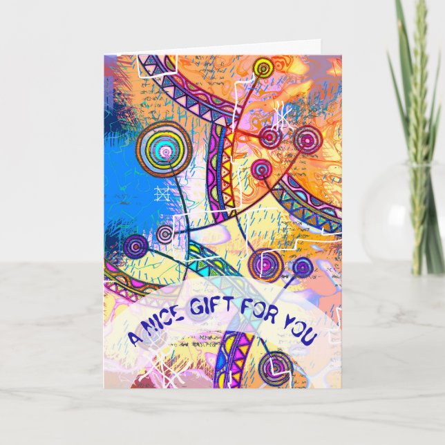 Cartão Desenhado à mão por EDDArt - Escala de Sonho 1 (Frente)