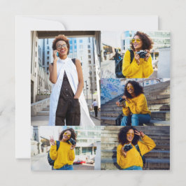 Cartão Desenhe seu próprio colagem de 5 fotos