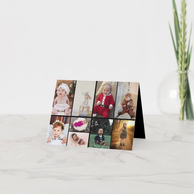 Cartão Desenhe Seu Próprio Colagem de 9 Fotos (Frente)