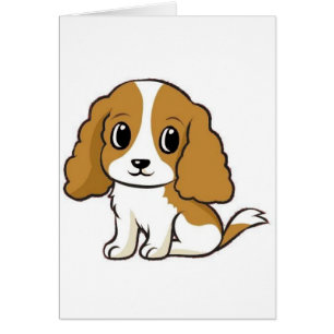 Cartão desenho animado do cavalier kcs blenheim