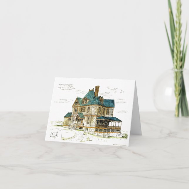 Cartão Desenho antigo 54 ocidental na placa NJ curta do C (Frente)