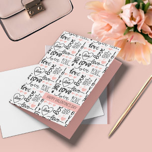 Cartão Desenho Caprichoso de Amor com Texto Personalizado