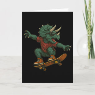 Cartão Desenho Colorido de Triceratops Dinossauro de Skat