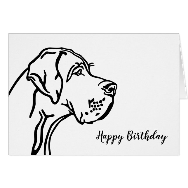 Cartão Desenho da cabeça de Dane (Frente Horizontal)