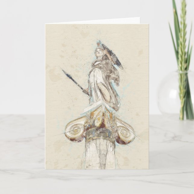 Cartão Desenho da Estátua de Athena (Frente)