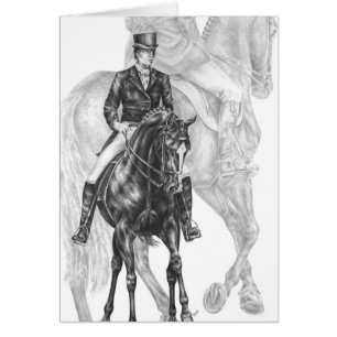 Cartão Desenho da passagem do cavalo do adestramento meio