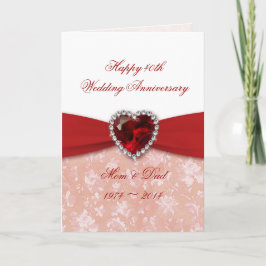 Cartão Desenho de Aniversário de 40 Anos de Casamento Dam