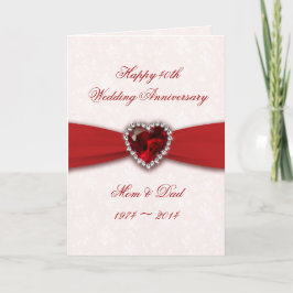 Cartão Desenho de Aniversário de Casamento de 40 anos Dam