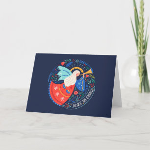 Cartão Desenho de Anjo Paz na Terra