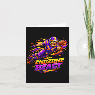 Cartão Desenho de Atleta de Ação de Futebol Endzone Beast