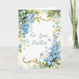 Cartão Desenho de Canto Floral Azul