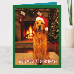 CARTÃO DESENHO DE CÃO DE ESTIMAÇÃO PARA O NATAL