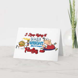 Cartão Desenho de Cartoon Divertido de Perda de Peso