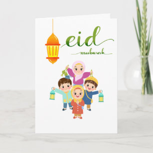 Cartão Desenho de Celebração do Eid Aconchegante