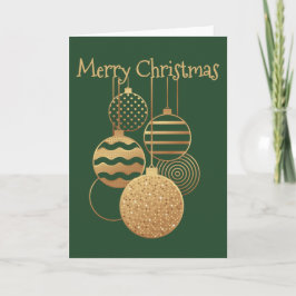 Cartão desenho de enfeite de Natal com cumprimento verde 