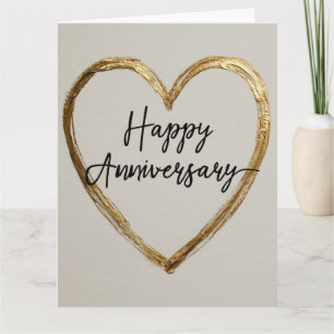 Cartão Desenho de "Feliz Aniversário" com Coração Dourado