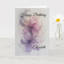 Desenho de flor lilás, rosa e cinza