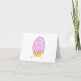 Cartão Desenho de Frango Preso no Ovo Correndo EM BRANCO