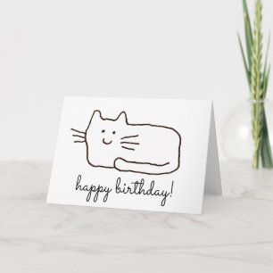 Cartão Desenho de Gato de Desenho Animado Divertido Feliz