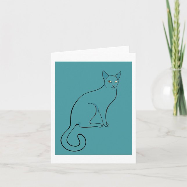 Cartão Desenho De Gato Sonolento (Criador carregado)