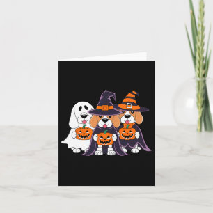 Cartão Desenho de Halloween de Abóbora Fantasma Beagle pa