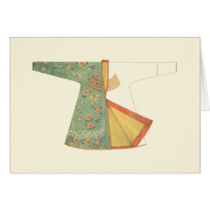 Cartão Desenho de Kimono semiacabado